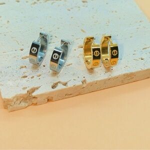 Gold and Silver Hoop Earrings